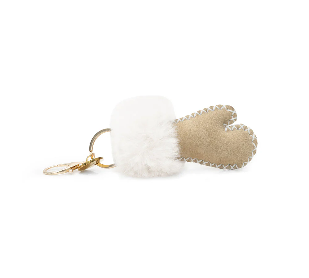 UGG Glove Fluffy Sheepskin Wool Keyring - Image 8