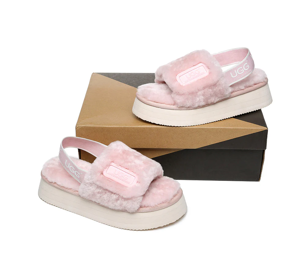 UGG Sandals Women Platform Fluffy Slides Poppin - Image 11