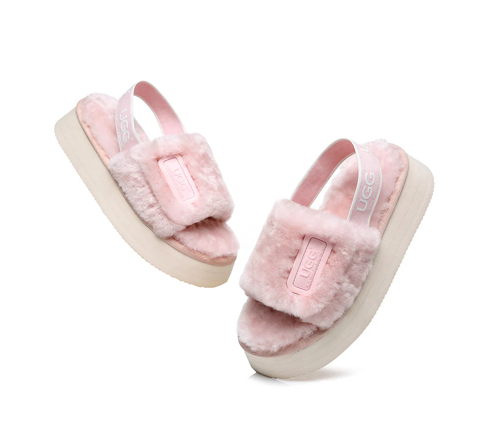 UGG Sandals Women Platform Fluffy Slides Poppin - Image 12