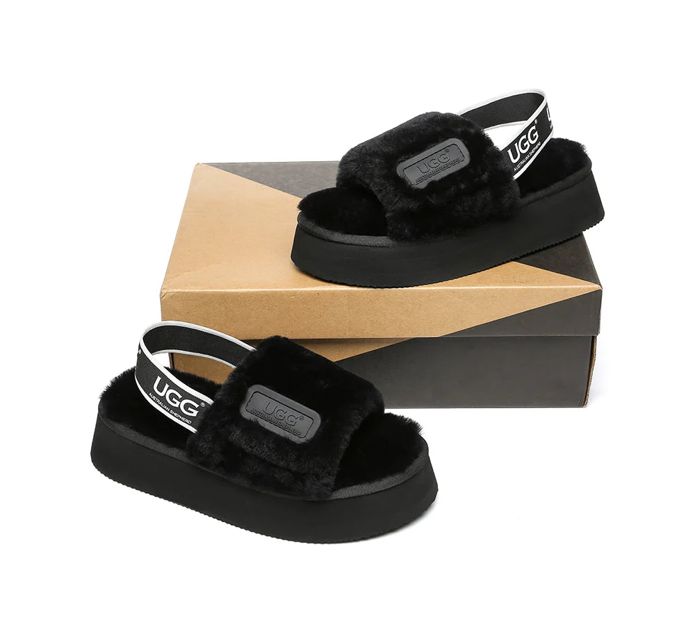 UGG Sandals Women Platform Fluffy Slides Poppin - Image 17