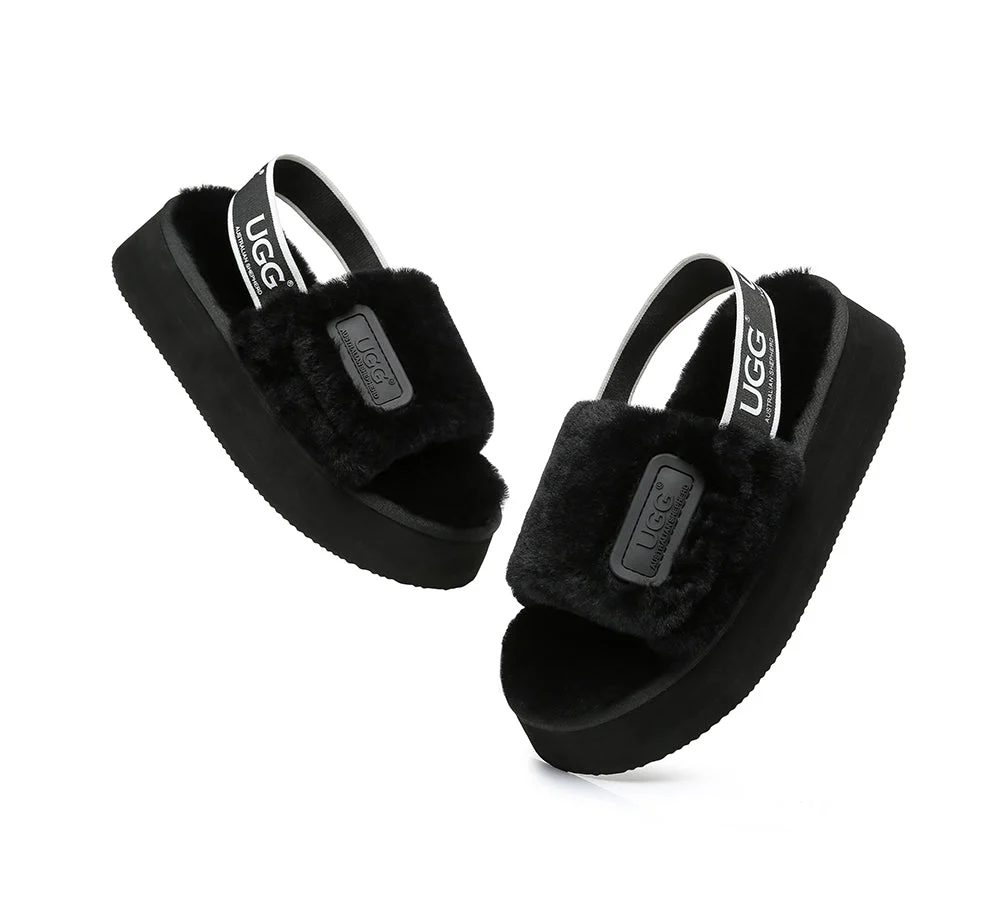 UGG Sandals Women Platform Fluffy Slides Poppin - Image 18