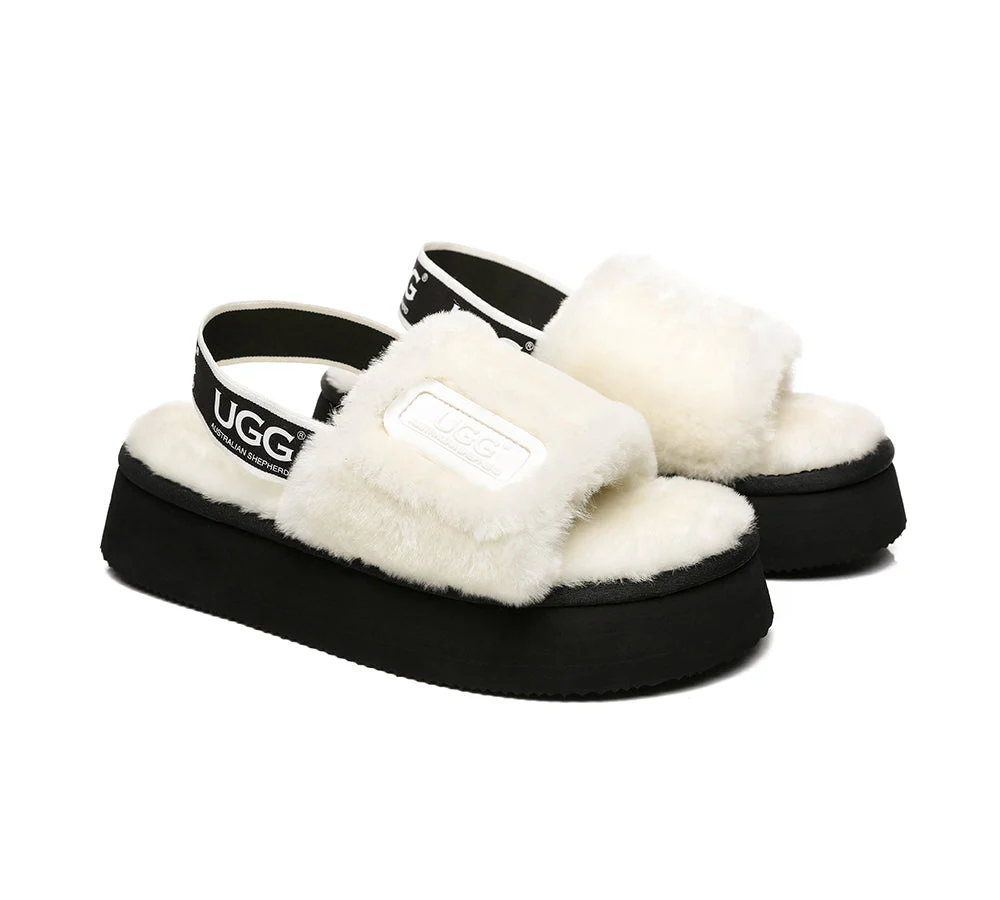 UGG Sandals Women Platform Fluffy Slides Poppin - Image 21