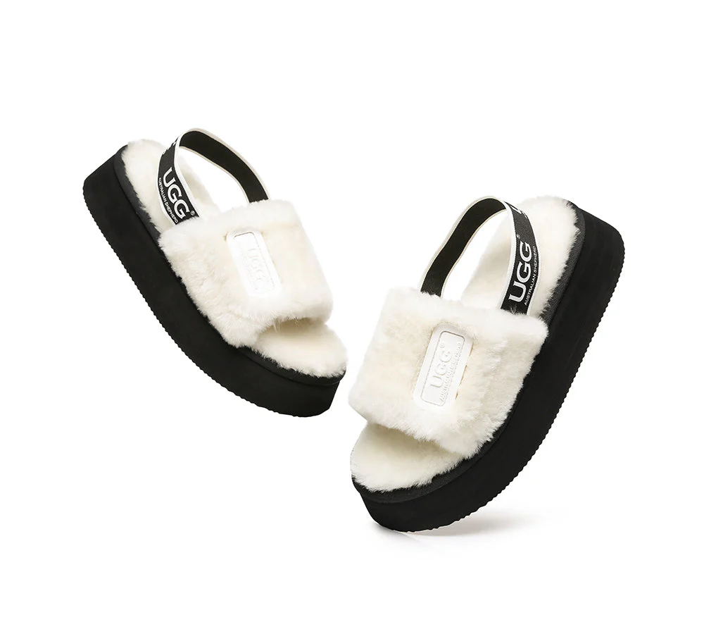 UGG Sandals Women Platform Fluffy Slides Poppin - Image 24