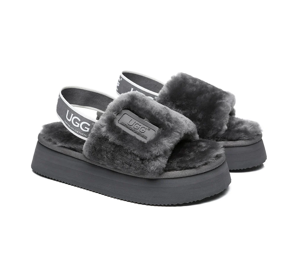 UGG Sandals Women Platform Fluffy Slides Poppin - Image 3