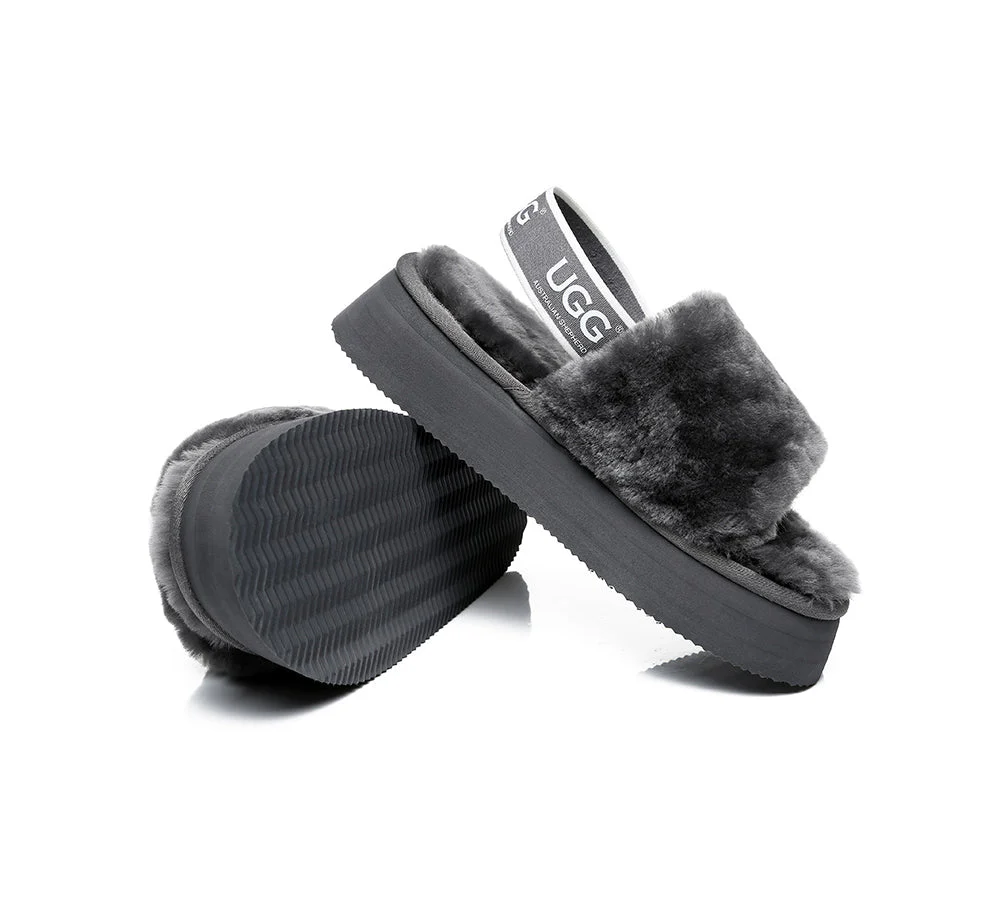 UGG Sandals Women Platform Fluffy Slides Poppin - Image 4
