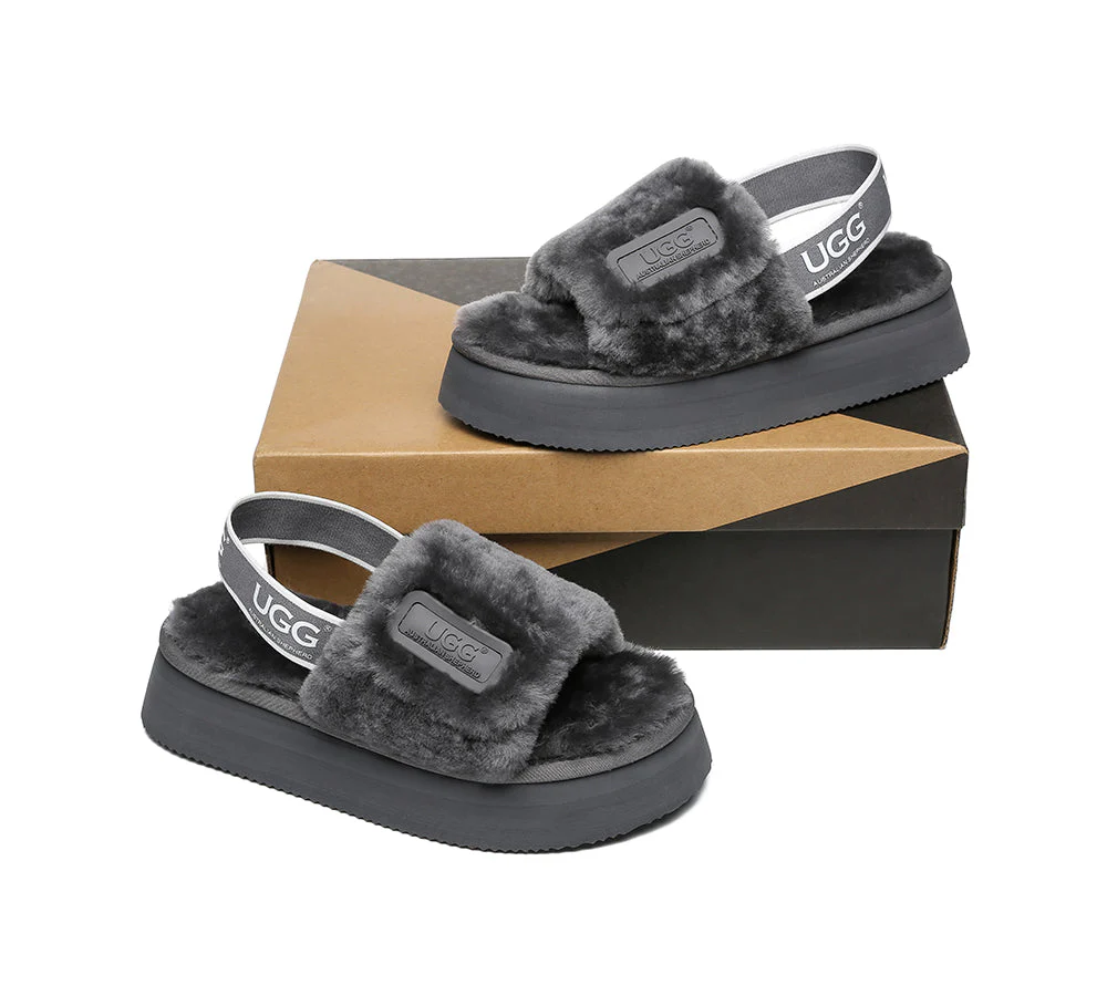 UGG Sandals Women Platform Fluffy Slides Poppin - Image 5