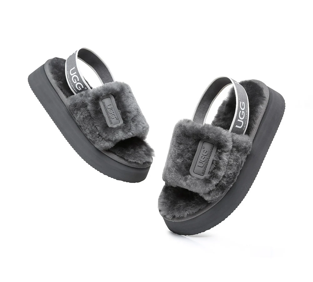 UGG Sandals Women Platform Fluffy Slides Poppin - Image 6