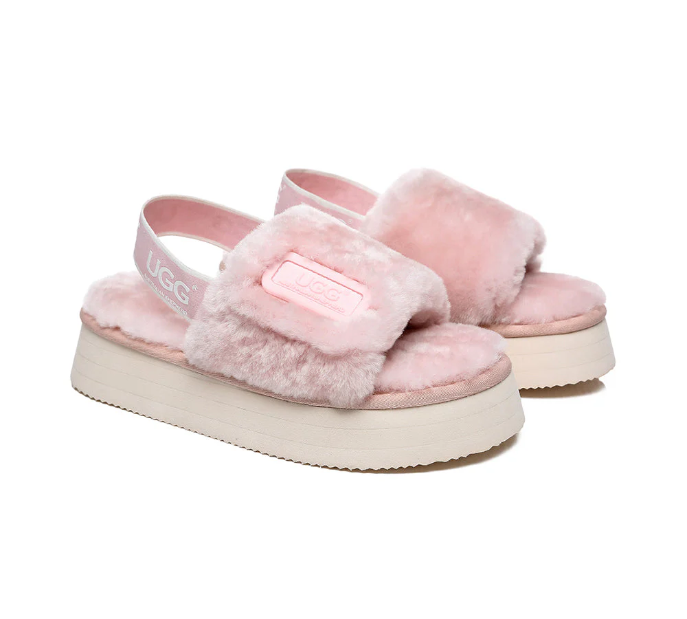 UGG Sandals Women Platform Fluffy Slides Poppin - Image 9