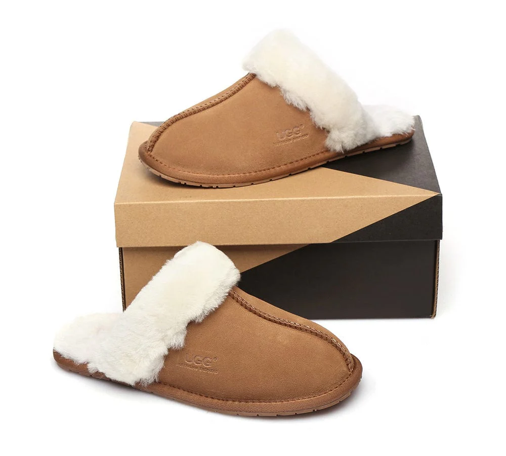 UGG Slippers Australia Sheepskin Wool Home Slippers Rosa Scuff - Image 5