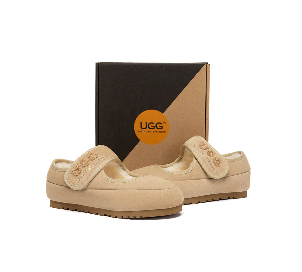 UGG Slippers Kids Sheepskin Wool Adjustable Strap Mary Jane Velvi - Image 10