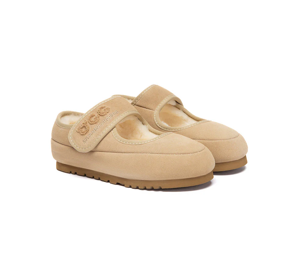UGG Slippers Kids Sheepskin Wool Adjustable Strap Mary Jane Velvi - Image 8