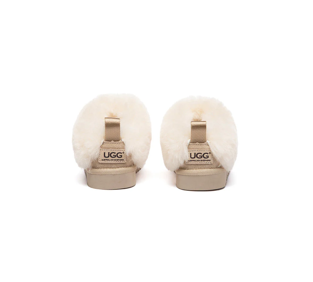UGG Slippers Kids Sheepskin Wool Collar Ankle Glacial - Image 13