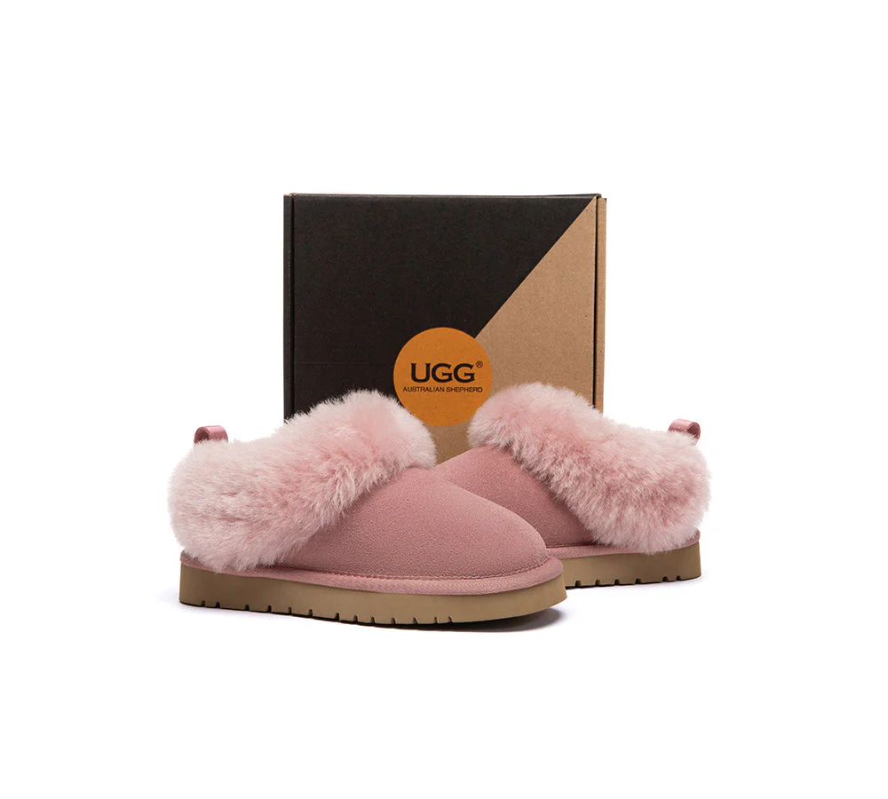 UGG Slippers Kids Sheepskin Wool Collar Ankle Glacial - Image 16