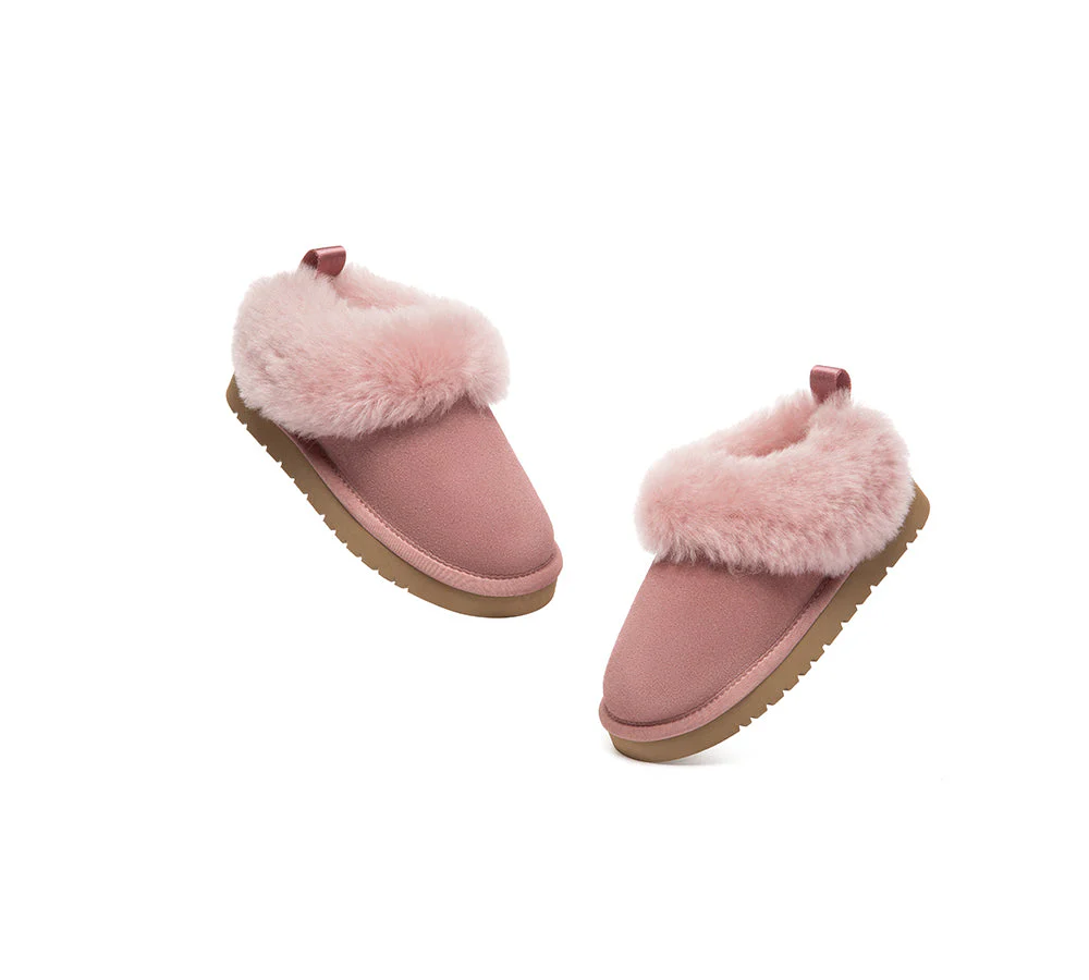 UGG Slippers Kids Sheepskin Wool Collar Ankle Glacial - Image 17