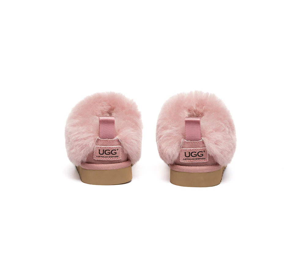 UGG Slippers Kids Sheepskin Wool Collar Ankle Glacial - Image 19