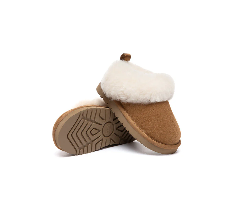 UGG Slippers Kids Sheepskin Wool Collar Ankle Glacial - Image 3