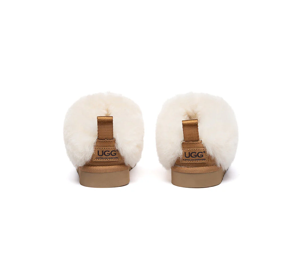 UGG Slippers Kids Sheepskin Wool Collar Ankle Glacial - Image 7