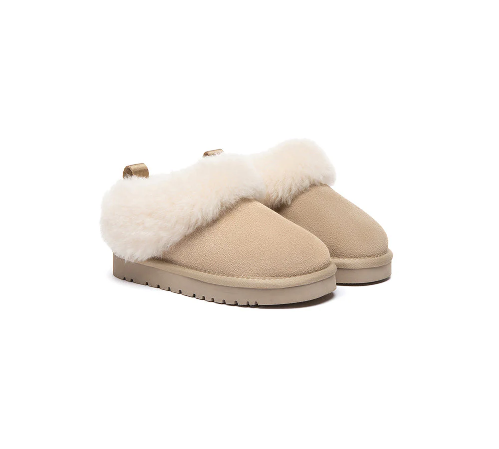 UGG Slippers Kids Sheepskin Wool Collar Ankle Glacial - Image 8