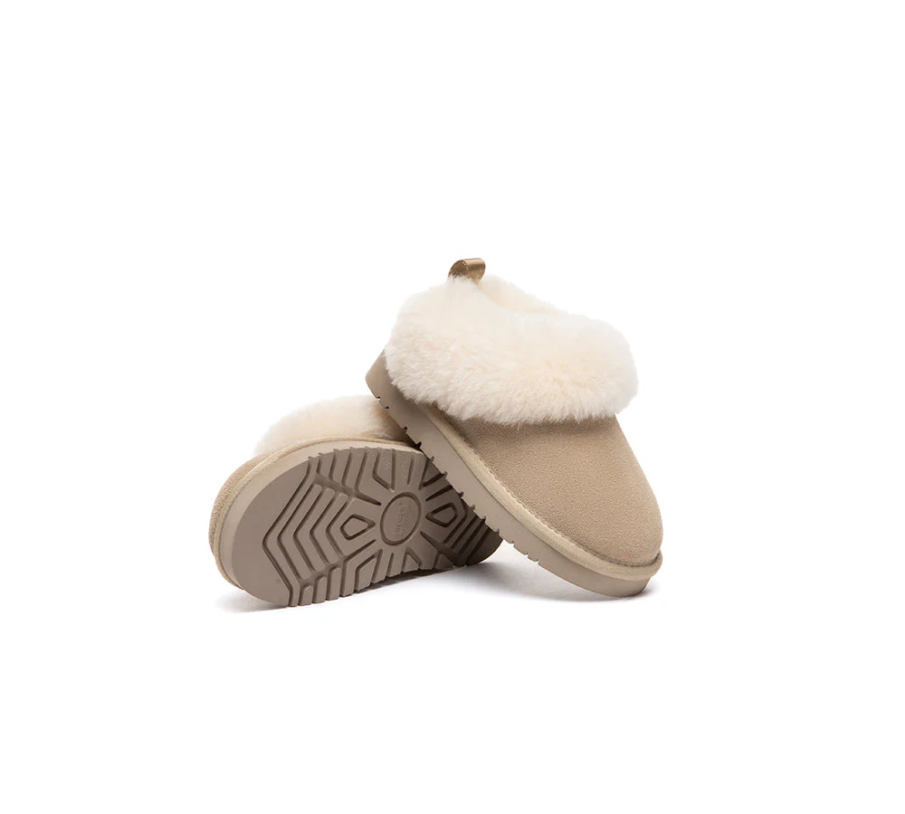 UGG Slippers Kids Sheepskin Wool Collar Ankle Glacial - Image 9