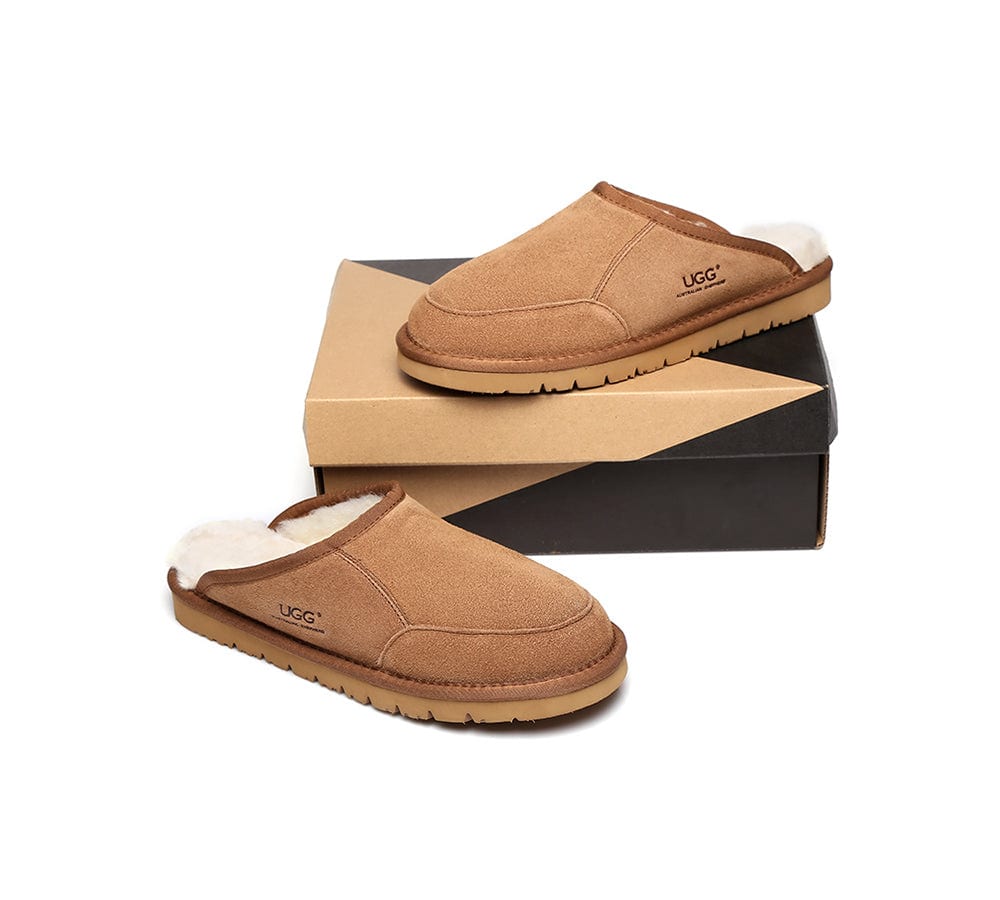 UGG Slippers Men Australian Genuine Sheepskin Wool Bred Scuffs - Image 5