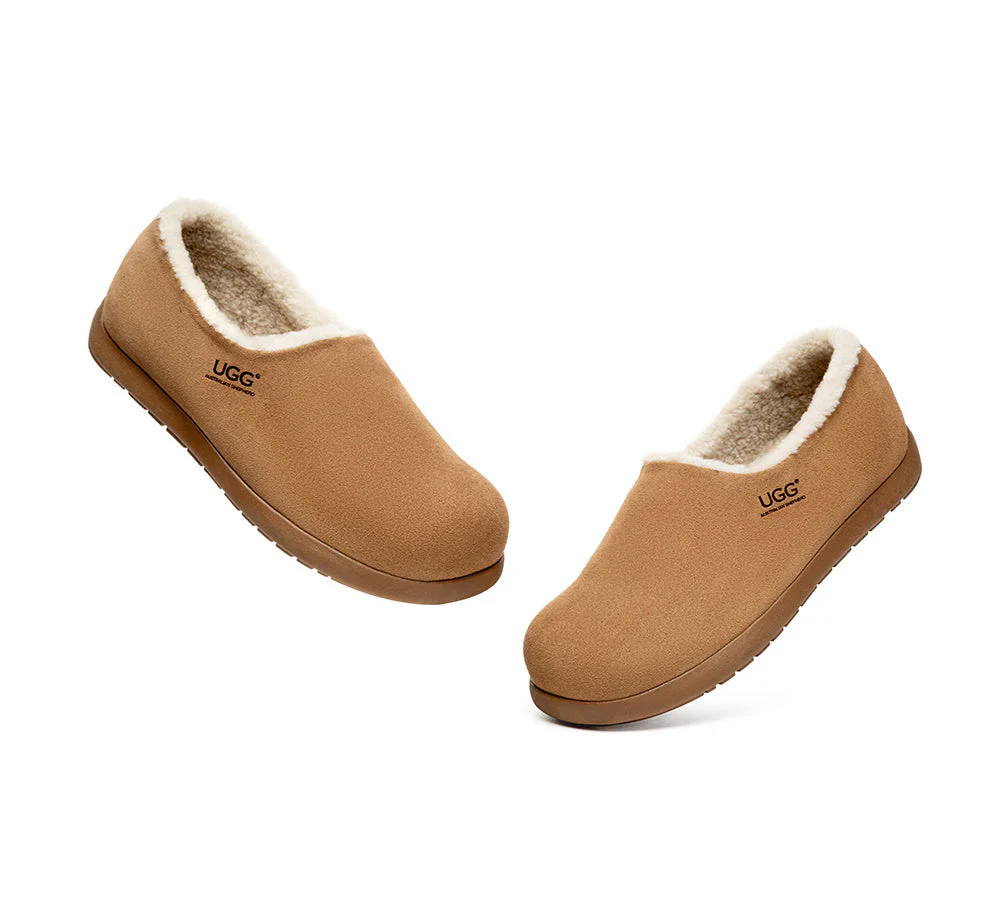 UGG Slippers Men Sheepskin Wool Ankle Clog Large Size Brett - Image 4