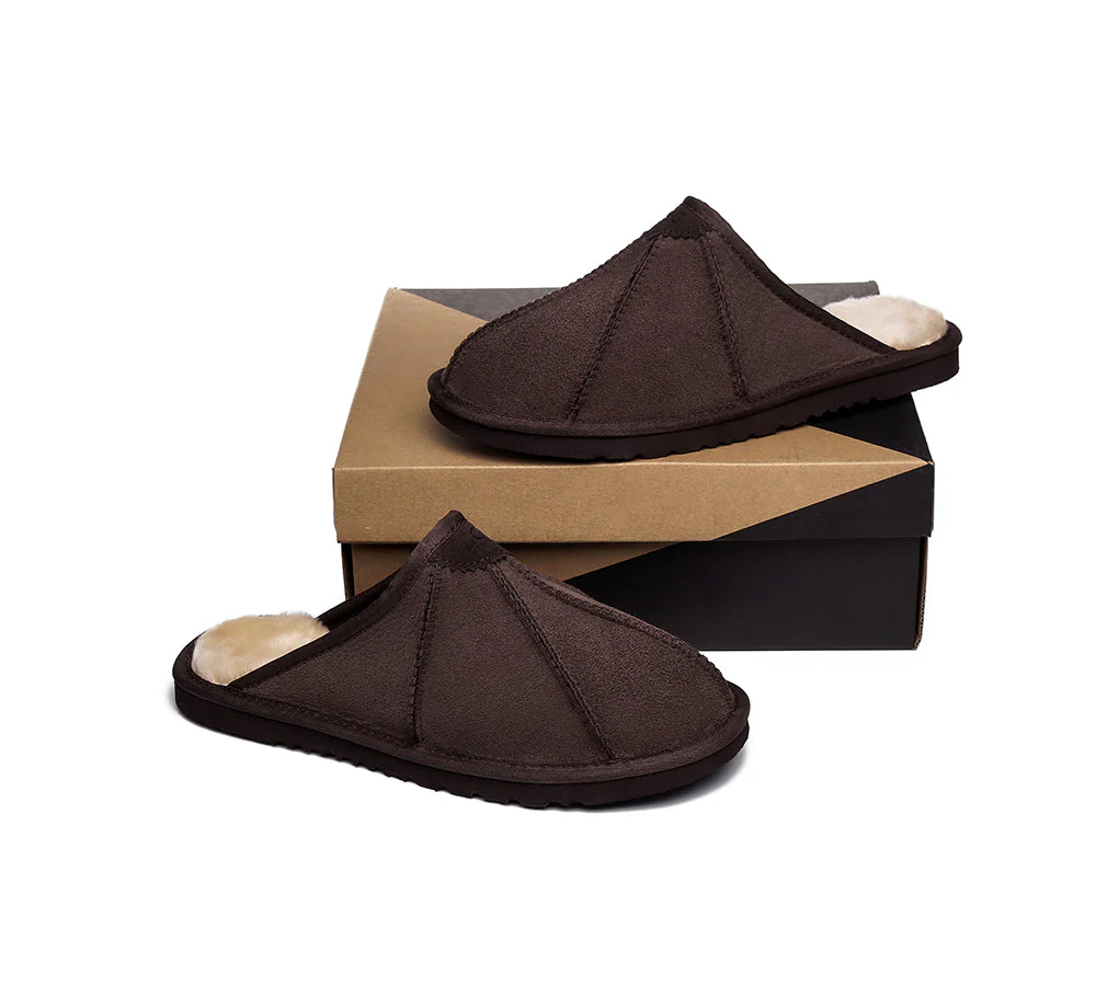 UGG Slippers Men Sheepskin Wool House Slippers Rafael Scuff - Image 11