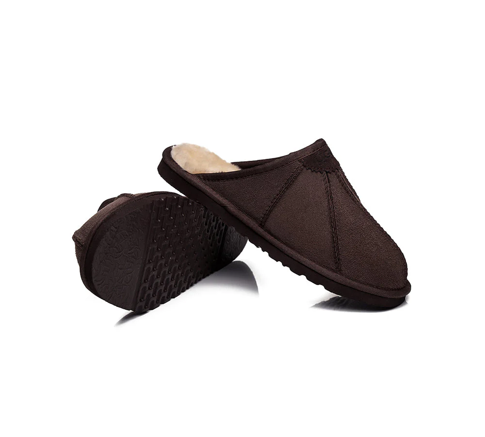 UGG Slippers Men Sheepskin Wool House Slippers Rafael Scuff - Image 12