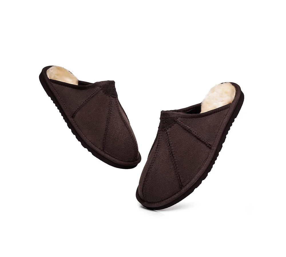 UGG Slippers Men Sheepskin Wool House Slippers Rafael Scuff - Image 14