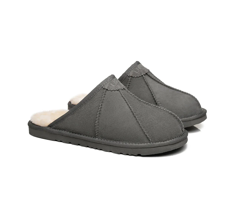 UGG Slippers Men Sheepskin Wool House Slippers Rafael Scuff - Image 18