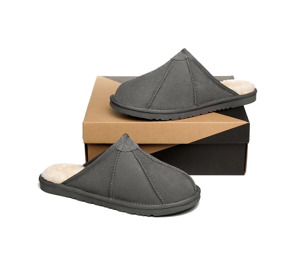 UGG Slippers Men Sheepskin Wool House Slippers Rafael Scuff - Image 19