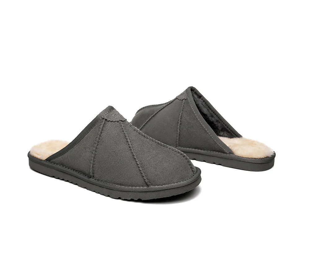 UGG Slippers Men Sheepskin Wool House Slippers Rafael Scuff - Image 23