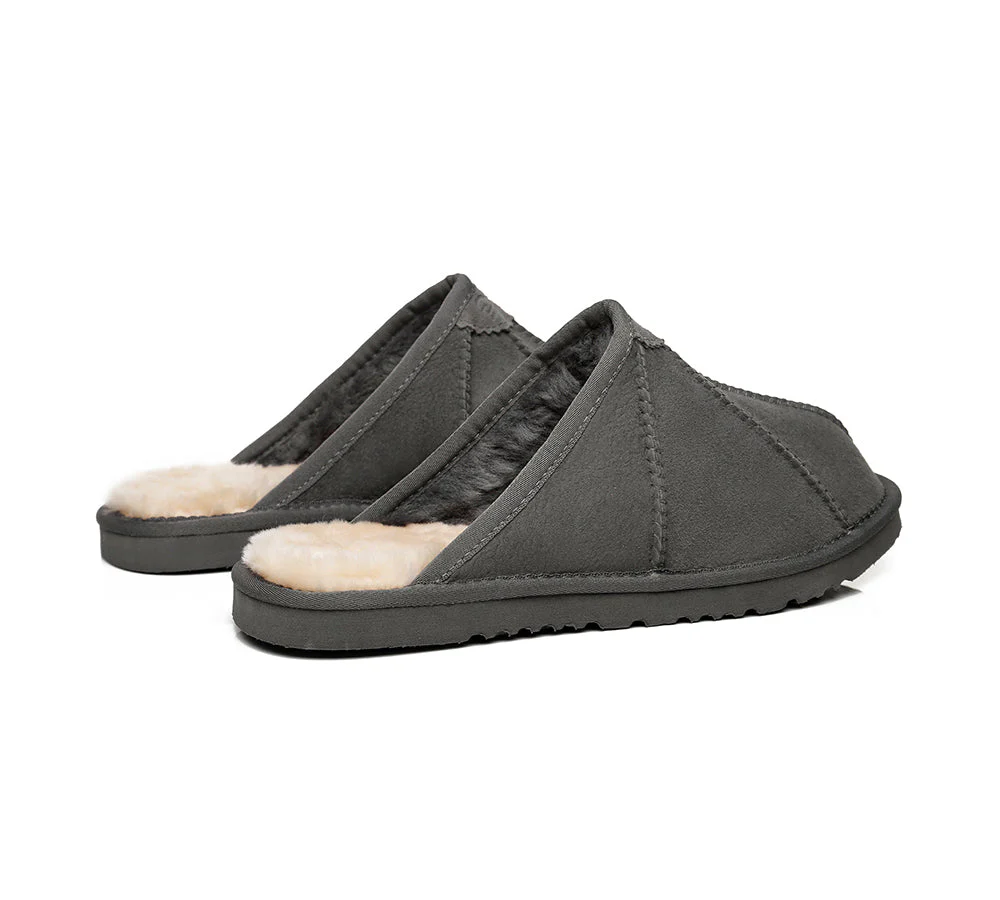 UGG Slippers Men Sheepskin Wool House Slippers Rafael Scuff - Image 24