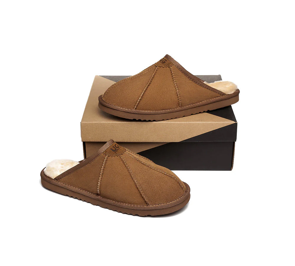 UGG Slippers Men Sheepskin Wool House Slippers Rafael Scuff - Image 3