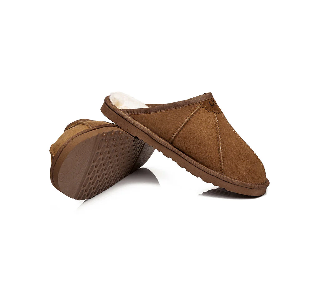 UGG Slippers Men Sheepskin Wool House Slippers Rafael Scuff - Image 4