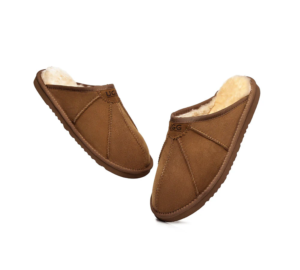 UGG Slippers Men Sheepskin Wool House Slippers Rafael Scuff - Image 6
