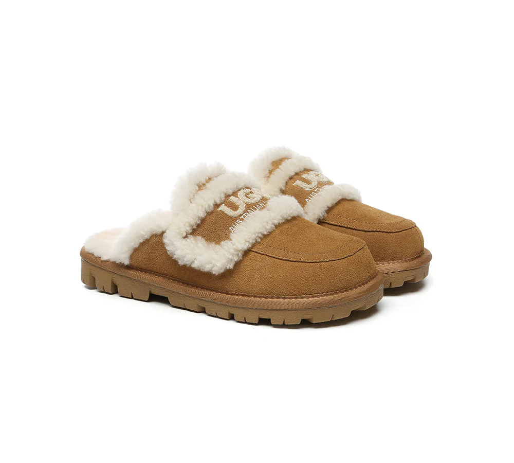 UGG Slippers Men Sheepskin Wool Large Size Rilee - Image 2
