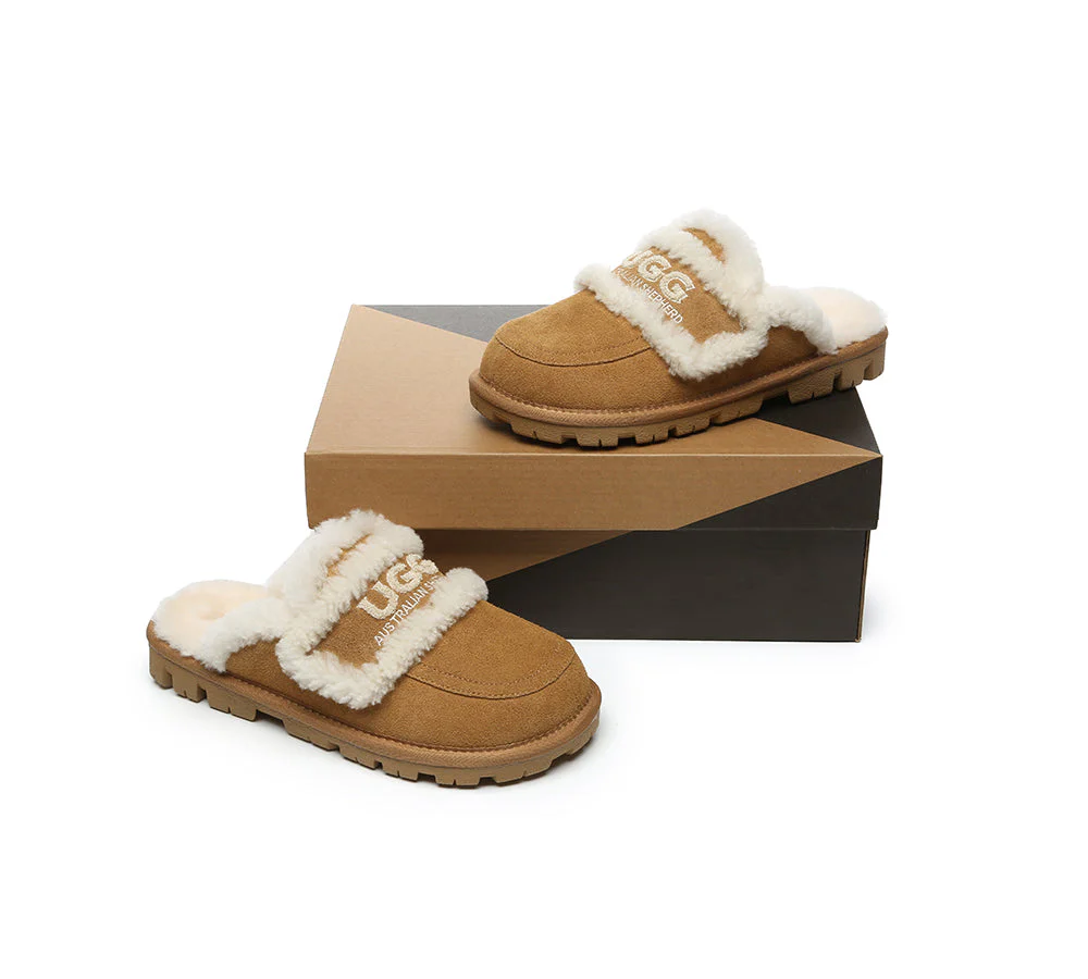 UGG Slippers Men Sheepskin Wool Large Size Rilee - Image 4
