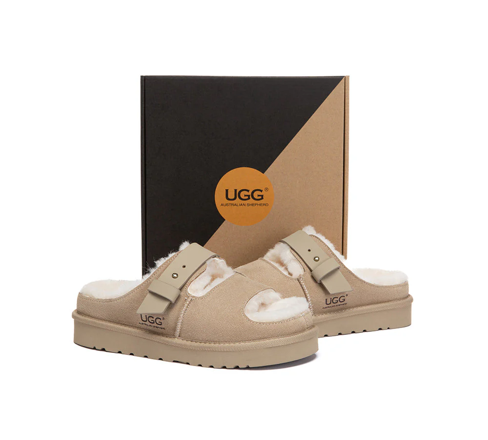 UGG Slippers Sheepskin Wool Adjustable Strap Clava - Image 10