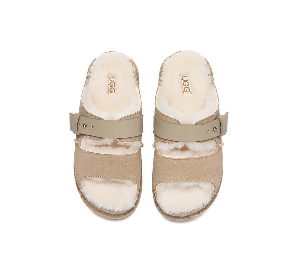 UGG Slippers Sheepskin Wool Adjustable Strap Clava - Image 12