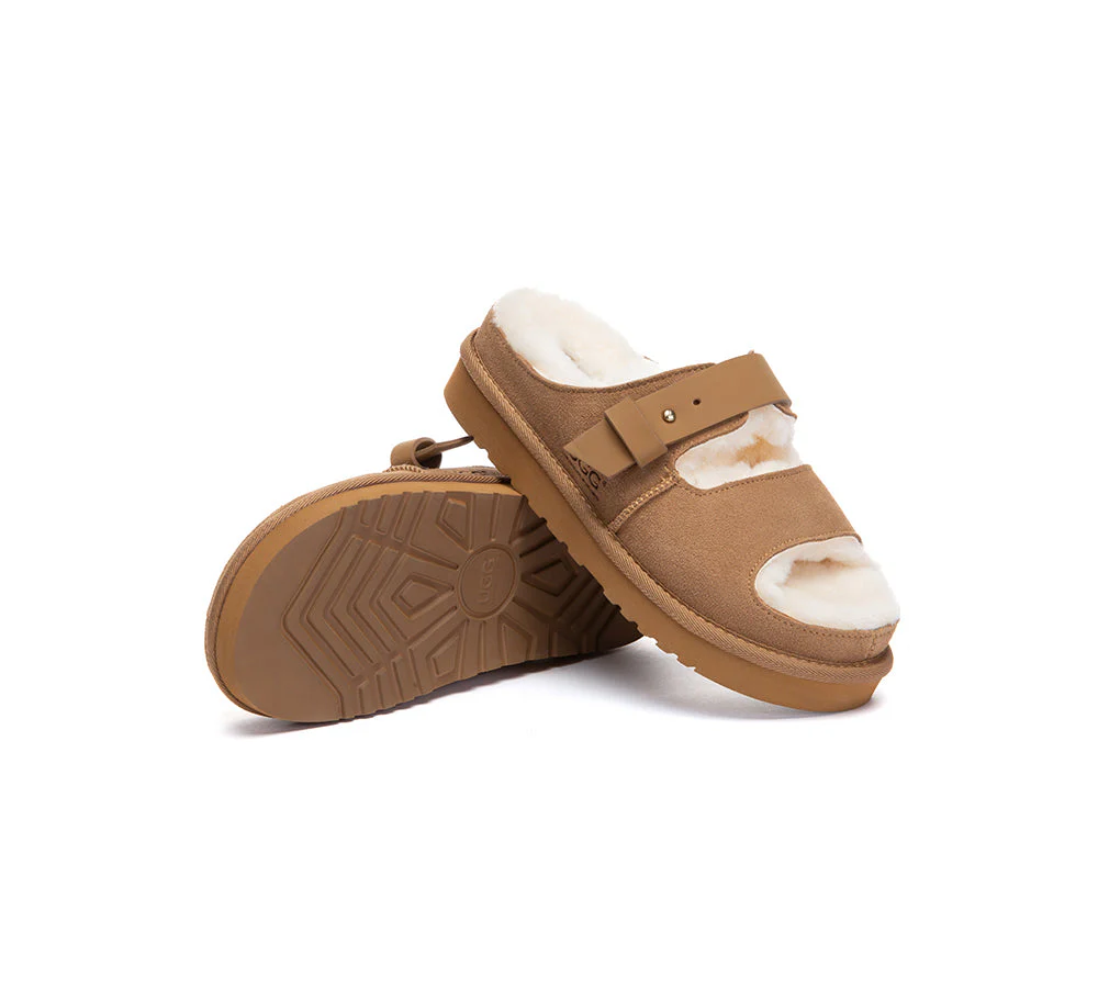 UGG Slippers Sheepskin Wool Adjustable Strap Clava - Image 3