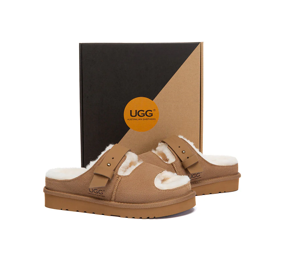 UGG Slippers Sheepskin Wool Adjustable Strap Clava - Image 4
