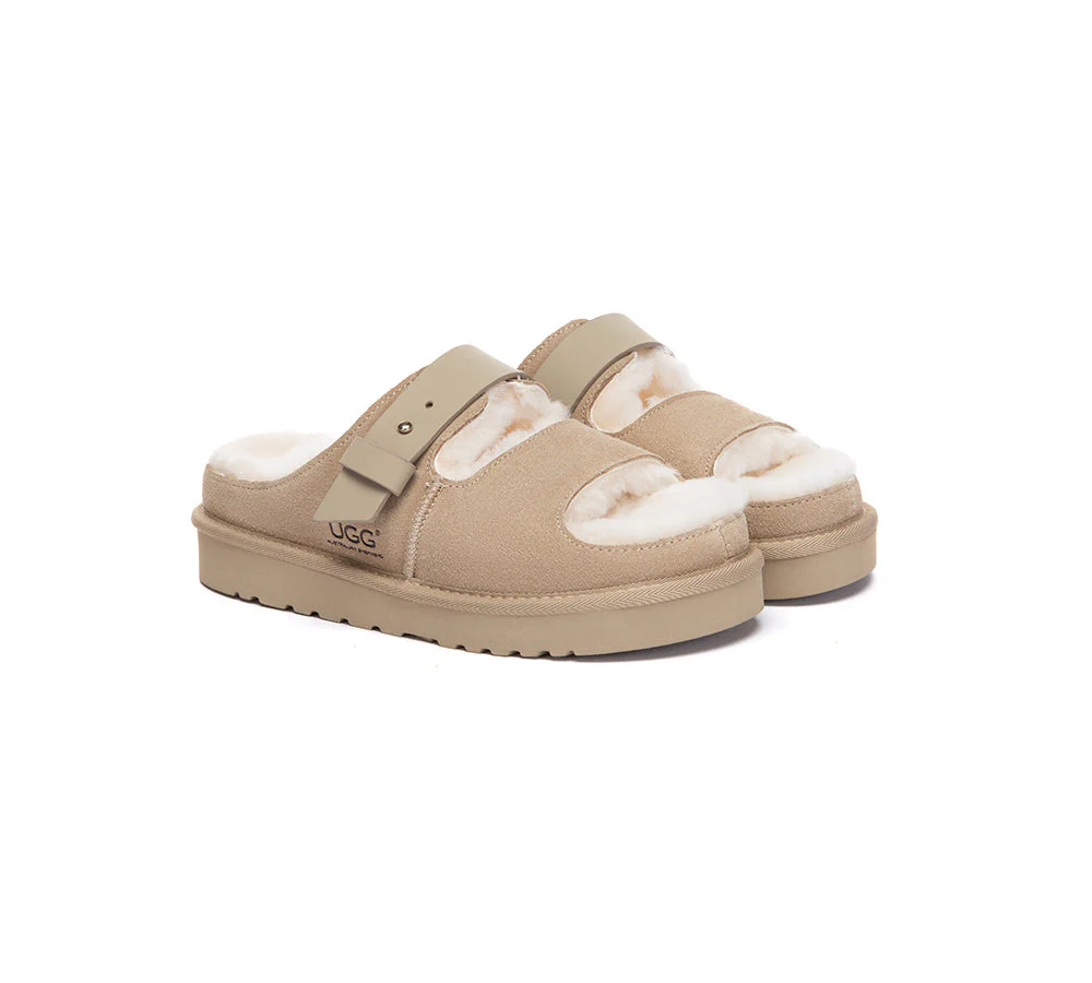 UGG Slippers Sheepskin Wool Adjustable Strap Clava - Image 8