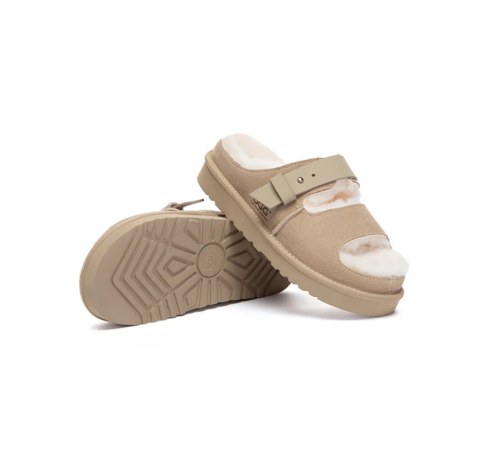 UGG Slippers Sheepskin Wool Adjustable Strap Clava - Image 9