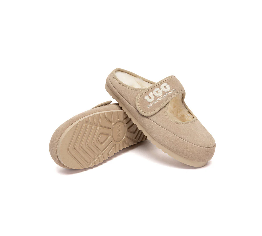 UGG Slippers Sheepskin Wool Adjustable Strap Mary Jane Velly - Image 10