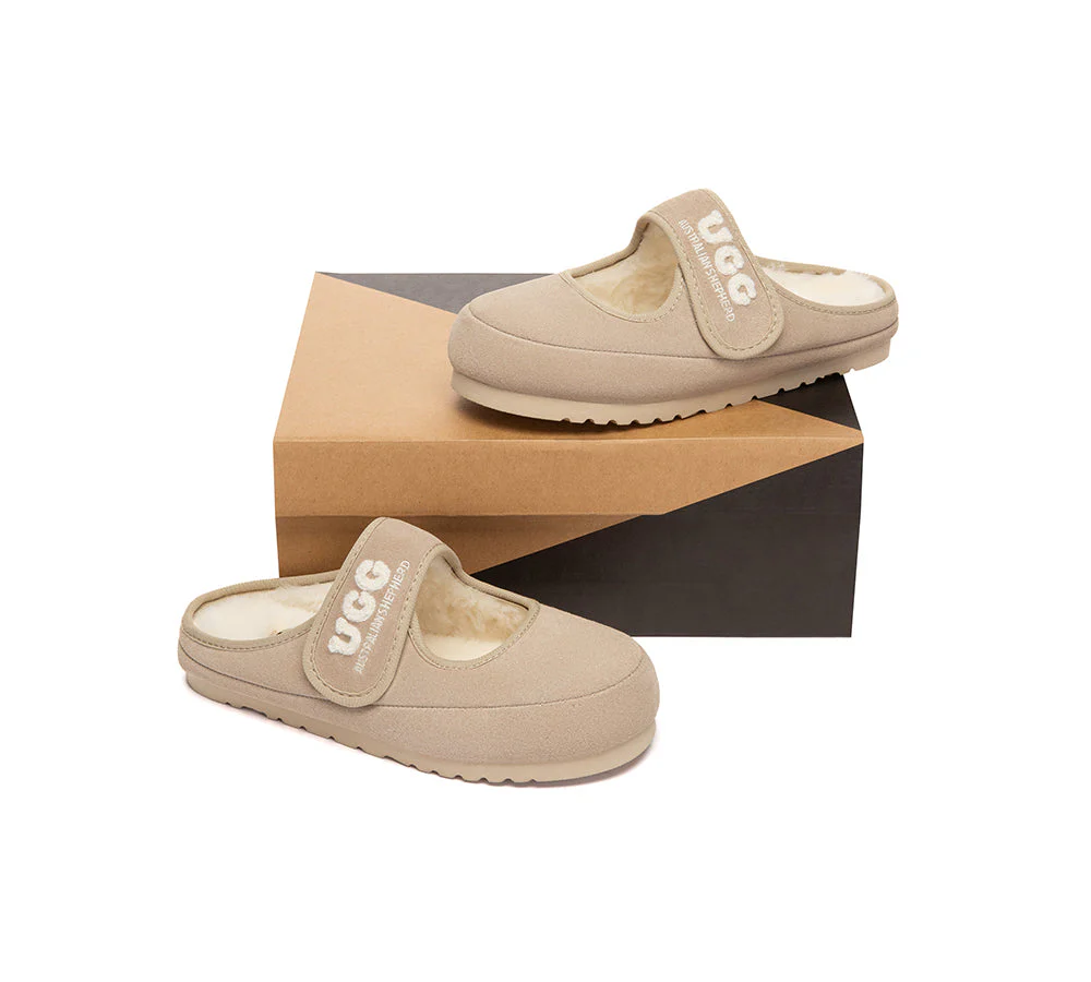 UGG Slippers Sheepskin Wool Adjustable Strap Mary Jane Velly - Image 11