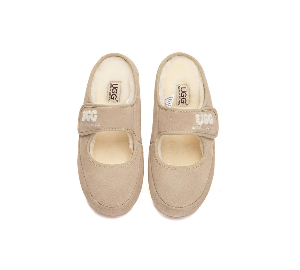 UGG Slippers Sheepskin Wool Adjustable Strap Mary Jane Velly - Image 13
