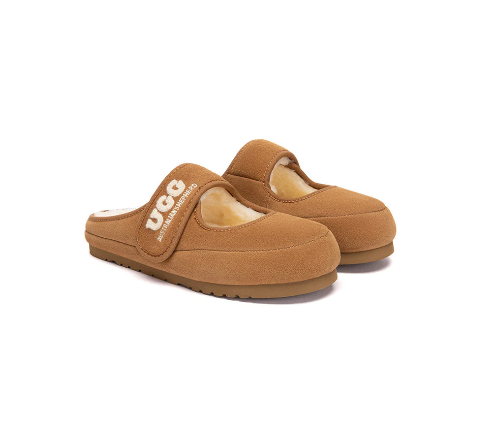 UGG Slippers Sheepskin Wool Adjustable Strap Mary Jane Velly - Image 3
