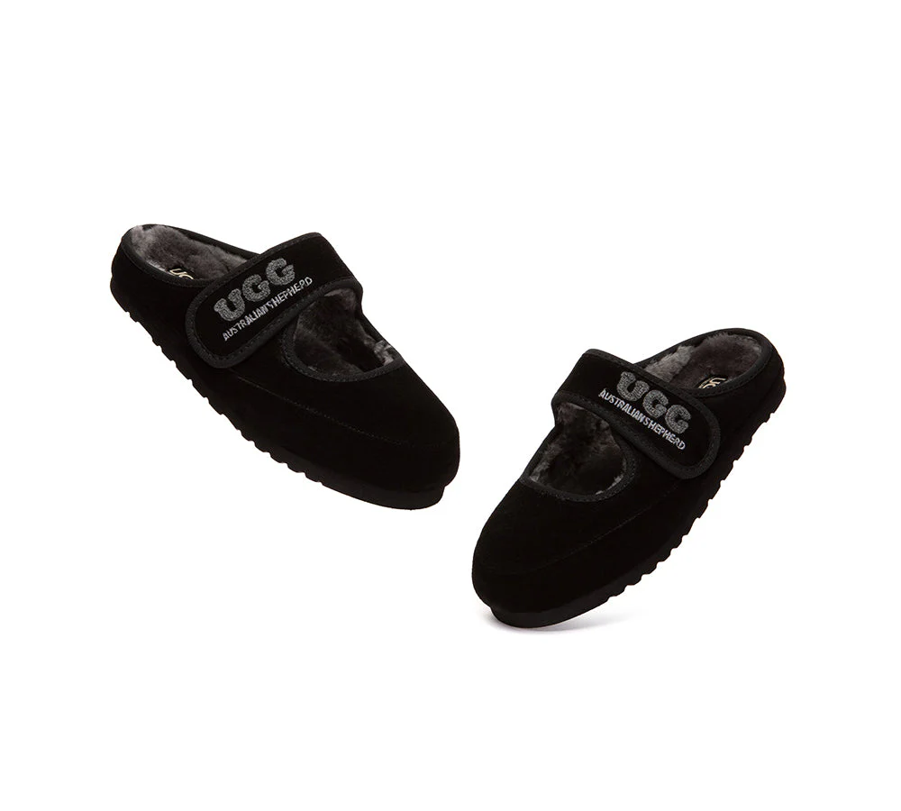 UGG Slippers Sheepskin Wool Adjustable Strap Mary Jane Velly - Image 30