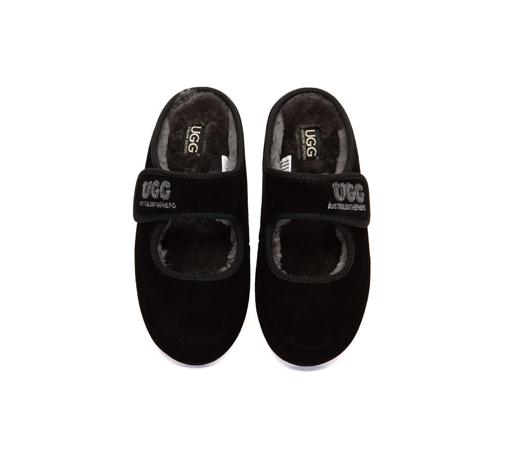 UGG Slippers Sheepskin Wool Adjustable Strap Mary Jane Velly - Image 31