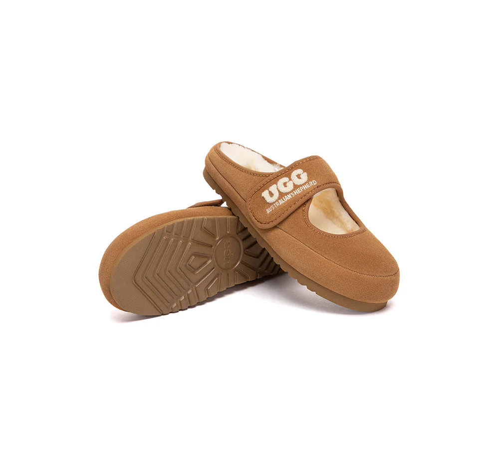 UGG Slippers Sheepskin Wool Adjustable Strap Mary Jane Velly - Image 4